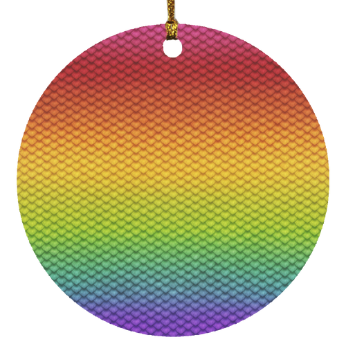 Rainbow Scale Circle Ornament