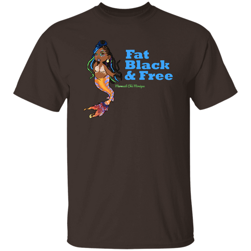 Fat Black & Free Mermaid Chè Monique Basic Unisex T-Shirt