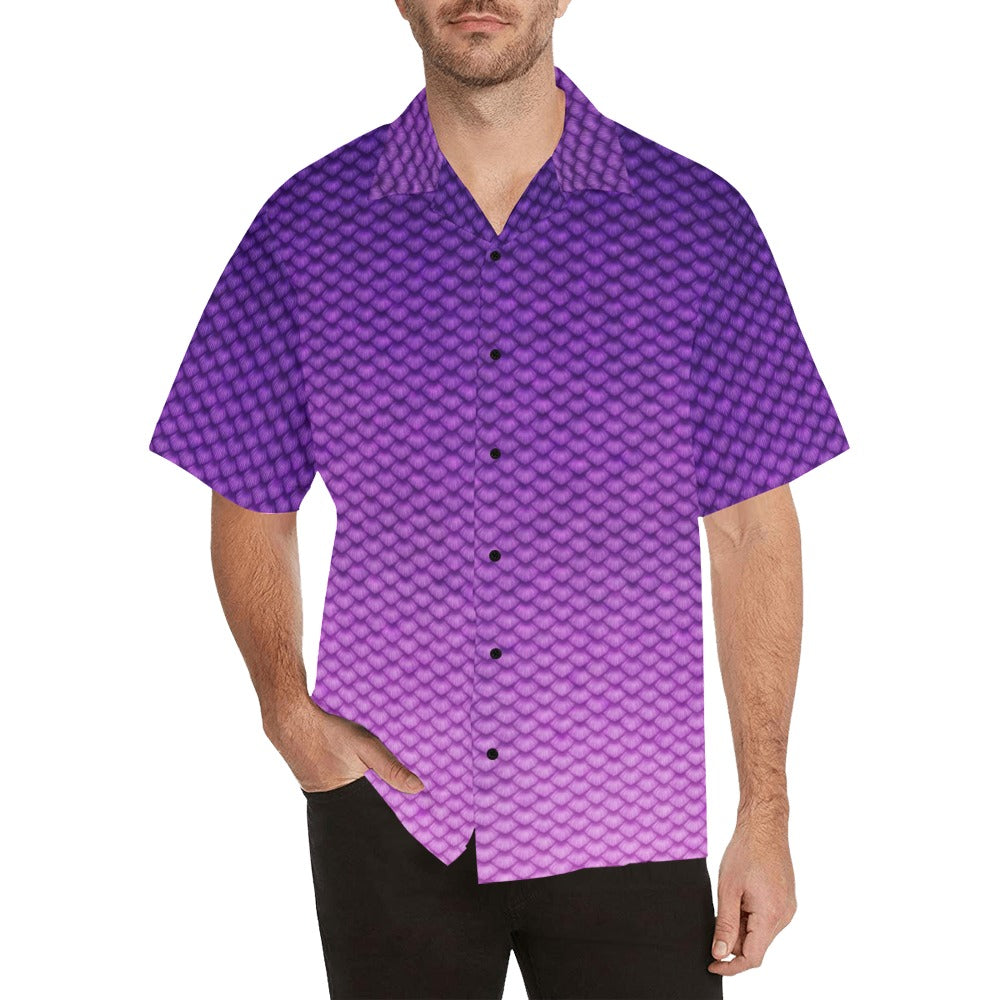 Men's Hawaiian Floral Shirt - Light Purple Tropical Beach Shirt, Short Sleeve Button Down For Summer & Vacations (XX-Large)