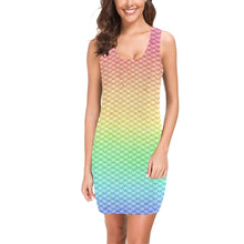 Pastel Rainbow Scales Bodycon Mini Dress