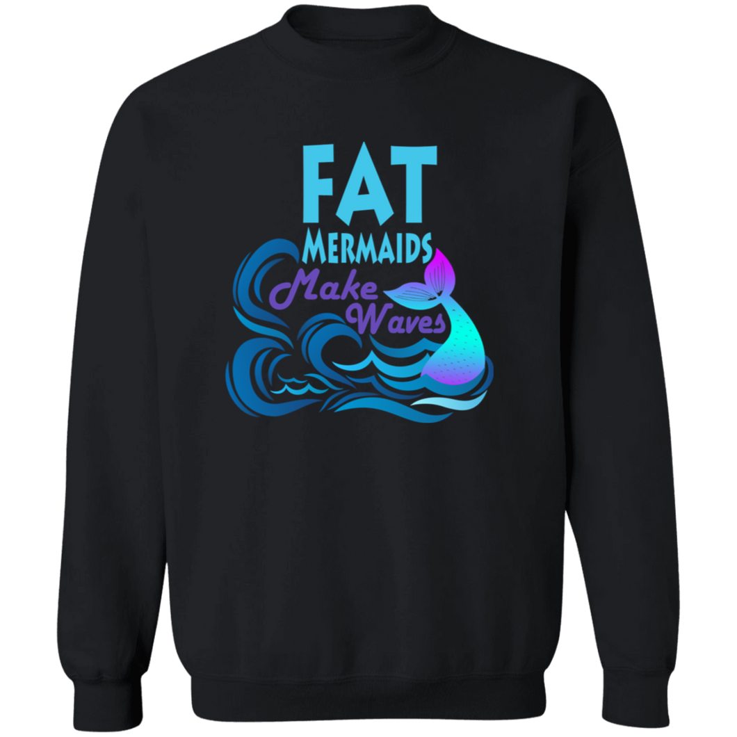 Fat Mermaids Make Waves Unisex Crewneck  Sweatshirt