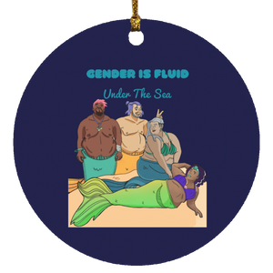 Gender is Fluid Circle Ornament