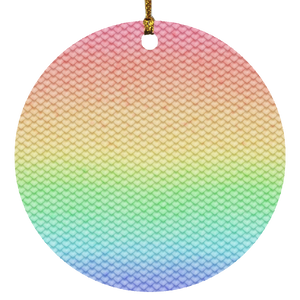 Pastel Rainbow Scale Circle Ornament