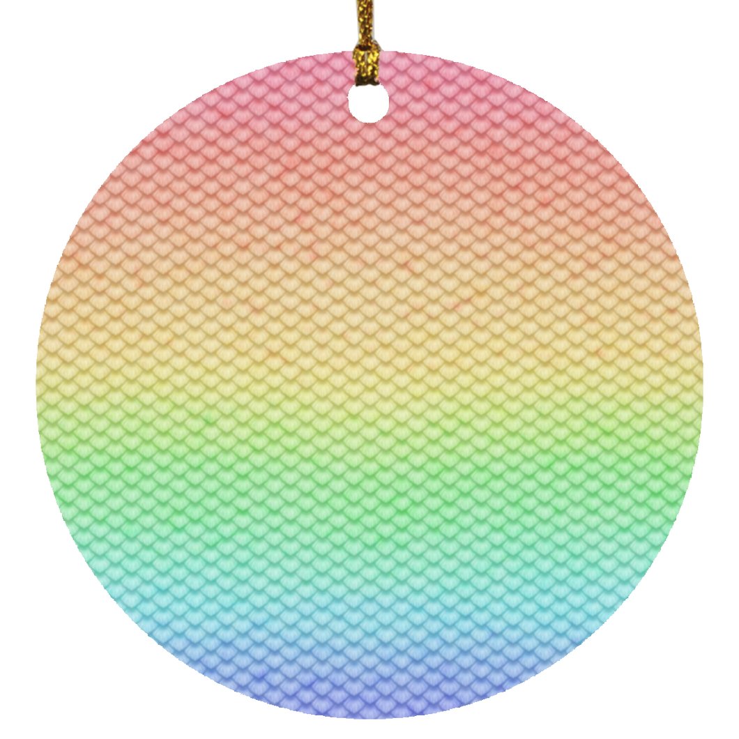 Pastel Rainbow Scale Circle Ornament
