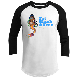 Fat Black Free Mermaid Chè Monique Unisex 3/4 Raglan Sleeve Shirt