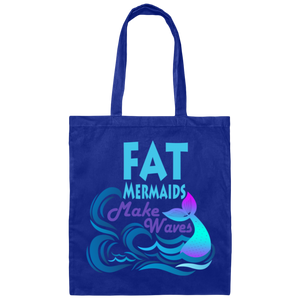 Fat Mermaids Make Waves Canvas Tote Bag