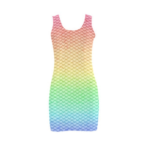 Pastel Rainbow Scales Bodycon Mini Dress