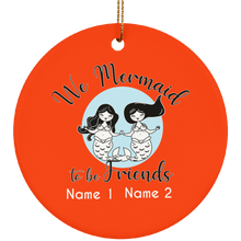 Personalized Mermaid to be Friends Circle Ornament