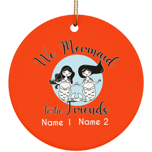 Personalized Mermaid to be Friends Circle Ornament