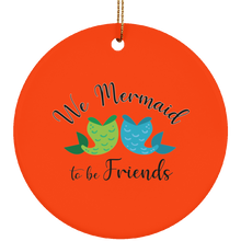 Mermaid to be Friends Tails Circle Ornament