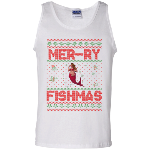 Mermaid Ugly Christmas Sweater Unisex Cotton Tank Top