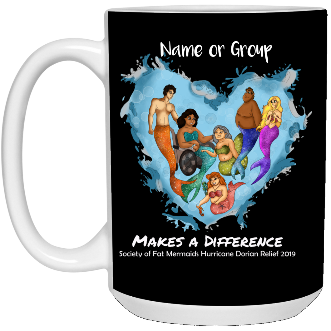 Personalized Merfolk Make a Difference 15 oz. Mug