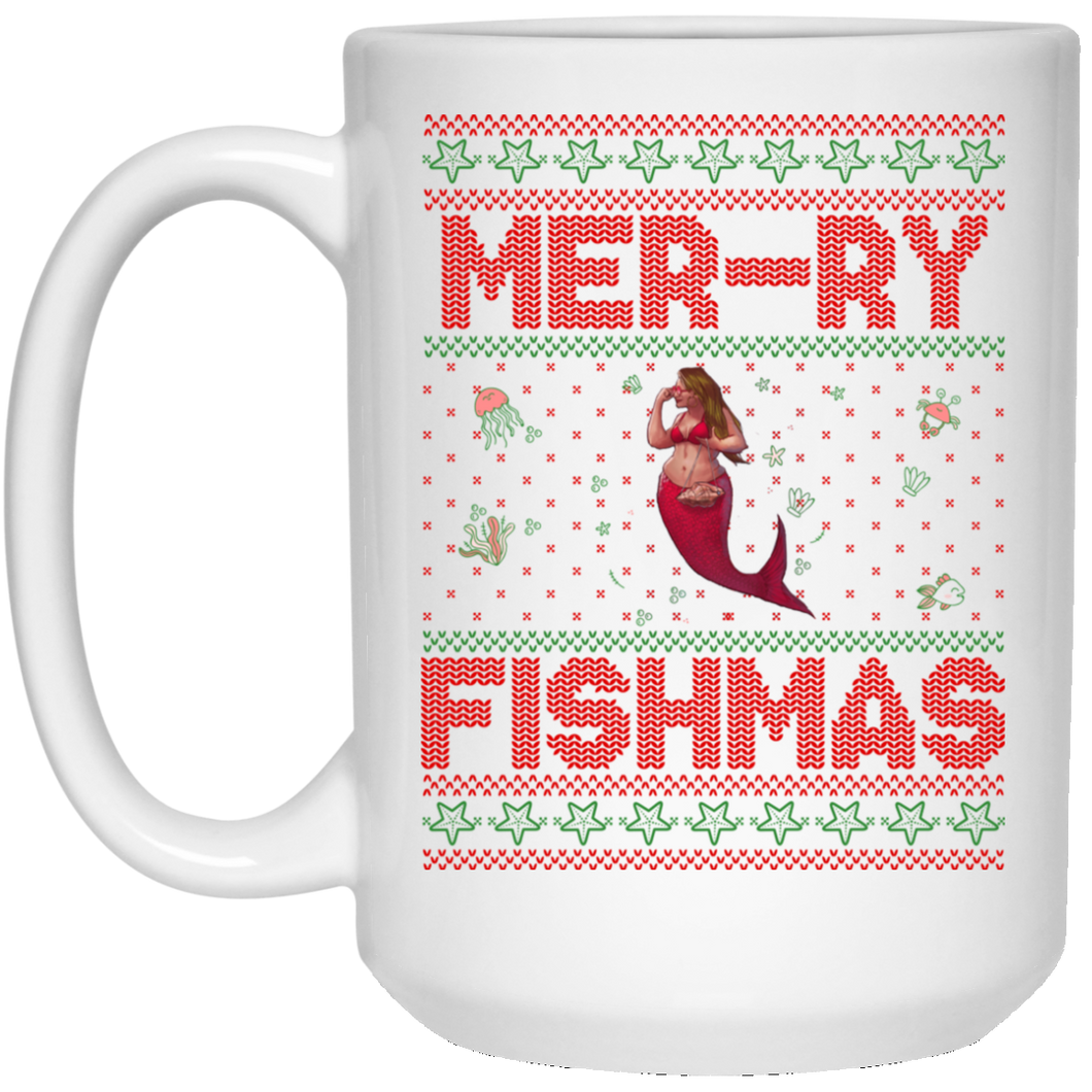 Mermaid Ugly Christmas Sweater, Glory 15 oz. Mug