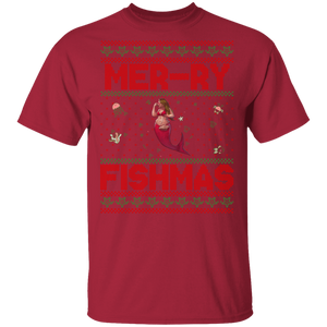 Mermaid Ugly Christmas Sweater- Glory Basic Unisex T-Shirt