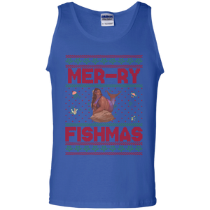 Mermaid Ugly Christmas Sweater, LuLu Unisex Cotton Tank Top