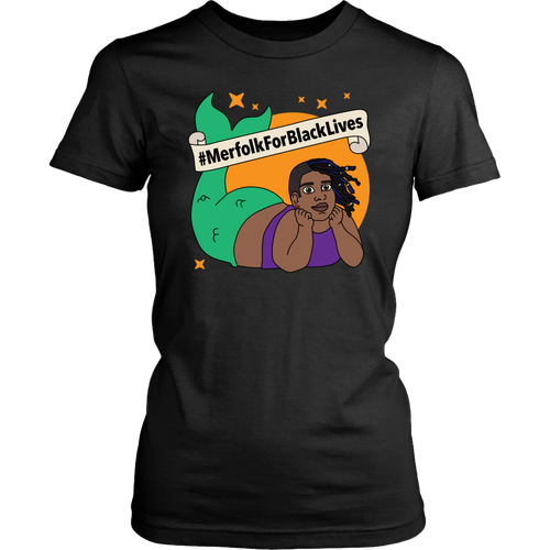 #MerfolkForBlackLives Non-binary Women's Fitted Soft Tee