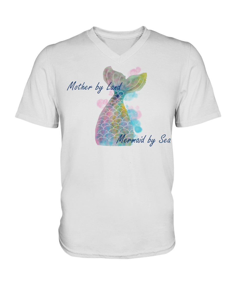 Mother by Land, Mermaid by Sea Premium Unisex V-Neck T-Shirt