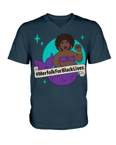 #MerfolkForBlackLives Mermaid Unisex V-Neck T-Shirt